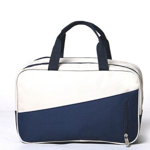 Fashion Large Capacity Portable Oxford Wet And Dry Separation Travel Bags (Dark Blue and White)