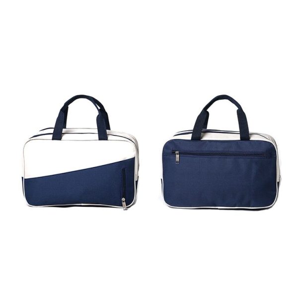 Fashion Large Capacity Portable Oxford Wet And Dry Separation Travel Bags (Dark Blue and White) - Image 4