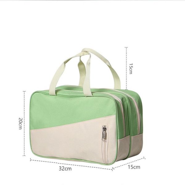 Fashion Large Capacity Portable Oxford Wet And Dry Separation Travel Bags (Dark Blue and White) - Image 7