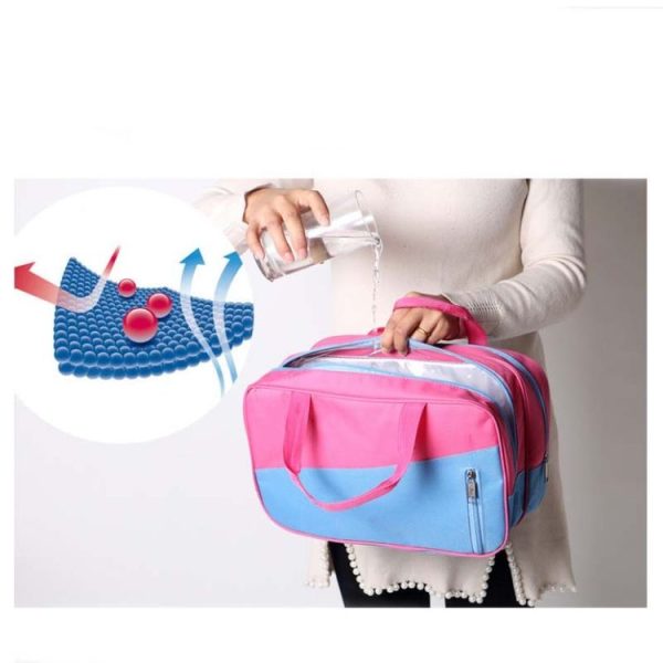 Fashion Large Capacity Portable Oxford Wet And Dry Separation Travel Bags (Dark Blue and White) - Image 9