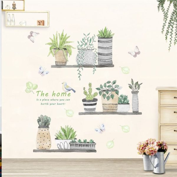 3D Garden Plant Flower Butterfly Wall Stickers Nursery Living Room Bedroom Home Decor - Image 2