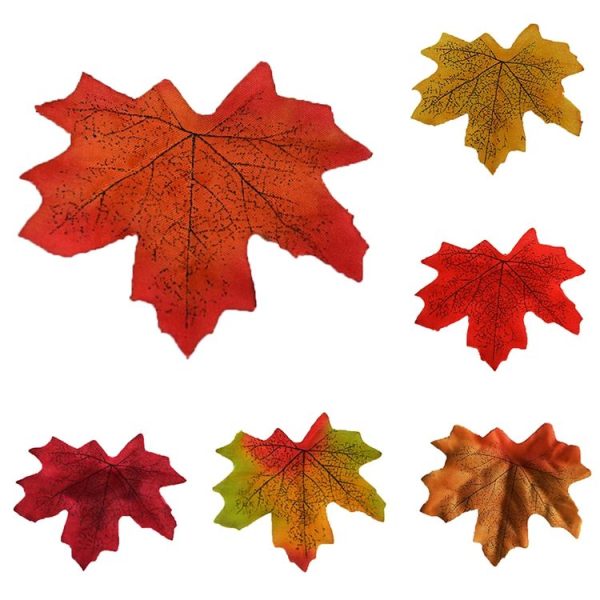 100 PCS Artificial Maple Leaves Artificial Plants Weddings Events Decoration, Random Color Delivery - Image 3