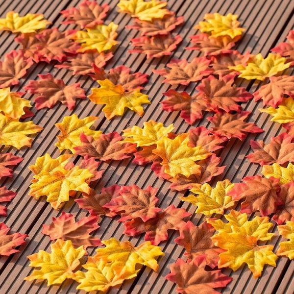 100 PCS Artificial Maple Leaves Artificial Plants Weddings Events Decoration, Random Color Delivery - Image 5