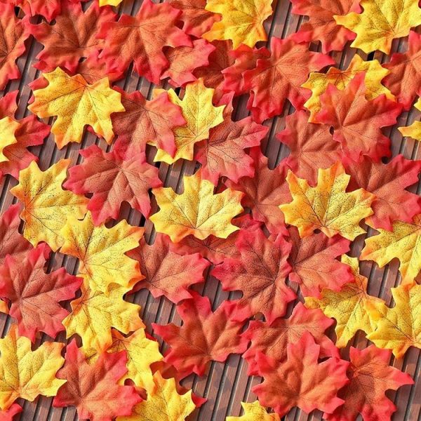 100 PCS Artificial Maple Leaves Artificial Plants Weddings Events Decoration, Random Color Delivery - Image 6