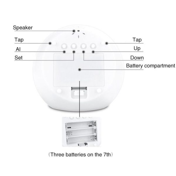 Round Color Light Gradient Alarm Clock Perpetual Calendar Clock - Image 5