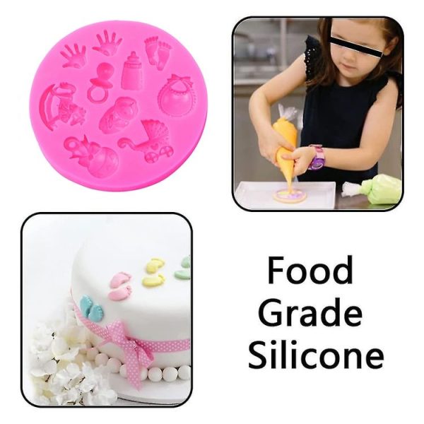 2 PCS Baby Hand Foot Shape DIY Mold Fondant Silicone Cake Chocolate Mold Baking Tool - Image 3