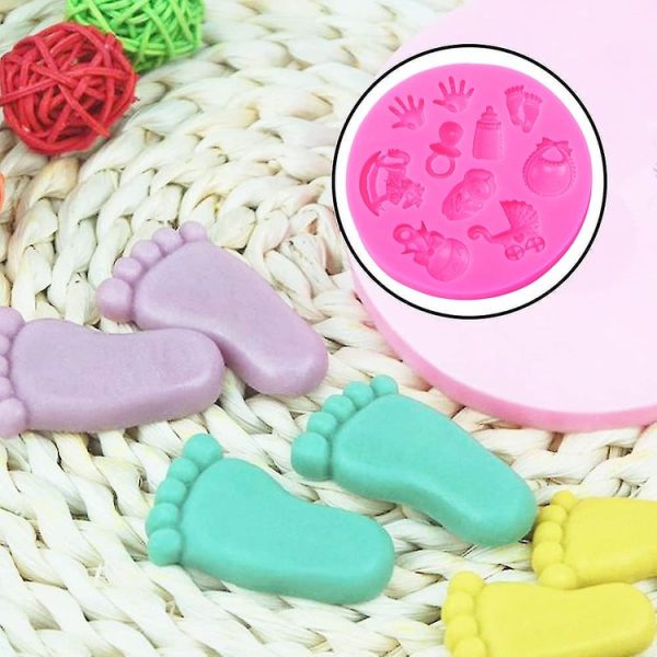 2 PCS Baby Hand Foot Shape DIY Mold Fondant Silicone Cake Chocolate Mold Baking Tool - Image 5