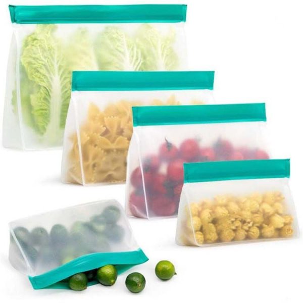 2 Sets PEVA Food Bags Reuse Three-dimensional Thickened Storage Sealed Fresh-keeping Bags, Random Color Delivery - Image 3