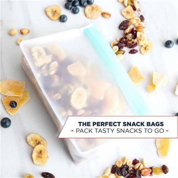 2 Sets PEVA Food Bags Reuse Three-dimensional Thickened Storage Sealed Fresh-keeping Bags, Random Color Delivery - Image 4