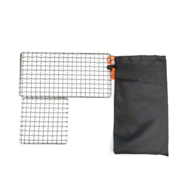 Outdoor Camping Pot Rack Square 304 Stainless Steel Barbecue Mesh Simple Wood Fire Stove Barbecue Grill - Image 2