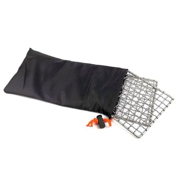 Outdoor Camping Pot Rack Square 304 Stainless Steel Barbecue Mesh Simple Wood Fire Stove Barbecue Grill - Image 3