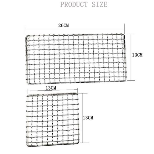 Outdoor Camping Pot Rack Square 304 Stainless Steel Barbecue Mesh Simple Wood Fire Stove Barbecue Grill - Image 7
