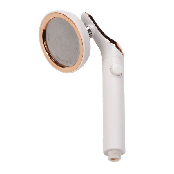 Universal Pressurized One-touch Water Stop Hand Shower Head, Color: White Color Gold