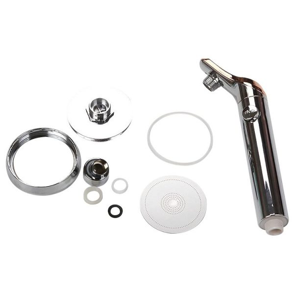 Universal Pressurized One-touch Water Stop Hand Shower Head, Color: White Color Gold - Image 2