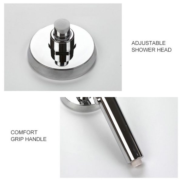 Universal Pressurized One-touch Water Stop Hand Shower Head, Color: White Color Gold - Image 3