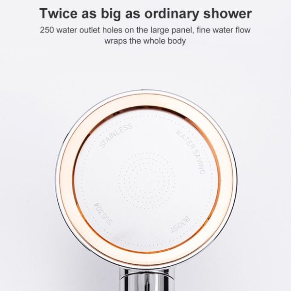 Universal Pressurized One-touch Water Stop Hand Shower Head, Color: White Color Gold - Image 5