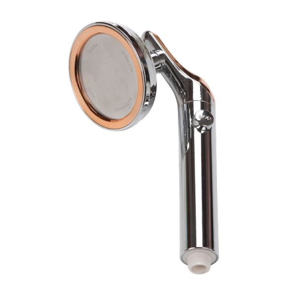 Universal Pressurized One-touch Water Stop Hand Shower Head, Color: Silver Color Gold