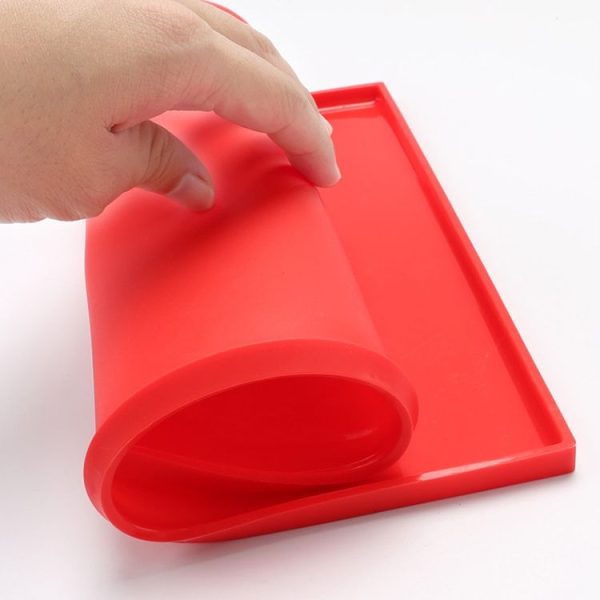 2 PCS Non-stick Cake Pad Swiss Roll Pad Baking Tools For Cakes Silicone Mat (Brown) - Image 3