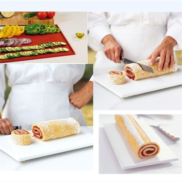 2 PCS Non-stick Cake Pad Swiss Roll Pad Baking Tools For Cakes Silicone Mat (Brown) - Image 7