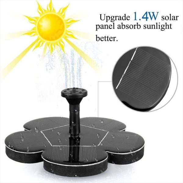 Outdoor Spraying of Solar Energy Miniature Fountain Brushless Water Pump Dprinkler Garden Decoration (Black) - Image 3