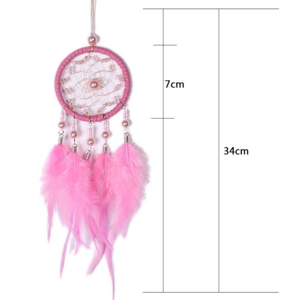 Mini Creative Dreamcatcher Crafts Hollow Wind Chime Car Hanging Decoration (Pink) - Image 5
