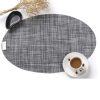 PVC Oval Shape Dining Table Mat Heat Insulation Non-Slip Placemats Disc Bowl Tableware Pads (Grey) - Image 2
