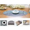 PVC Oval Shape Dining Table Mat Heat Insulation Non-Slip Placemats Disc Bowl Tableware Pads (Grey) - Image 4