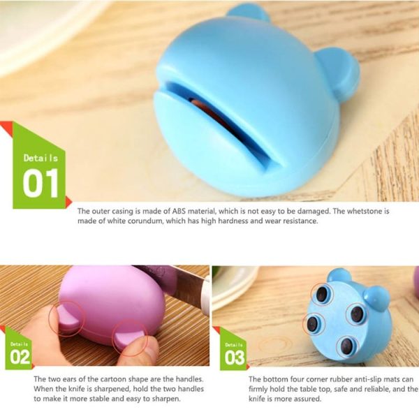 2 PCS Multifunction Cartoon Design Knife Sharpener (Blue) - Image 3