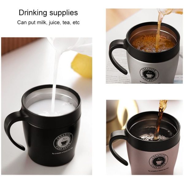Handle Coffee Mug Stainless Steel Thermos Cups Vacuum Flask Water Bottle Bussiness Portable Thermo Cup (Rose Golden) - Image 6