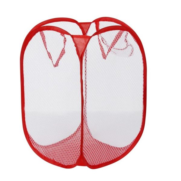 Foldable Pop Up Wash Bag Laundry Basket Bag Hamper Mesh Storage Pueple Dirty Clothes Basket (Blue) - Image 4