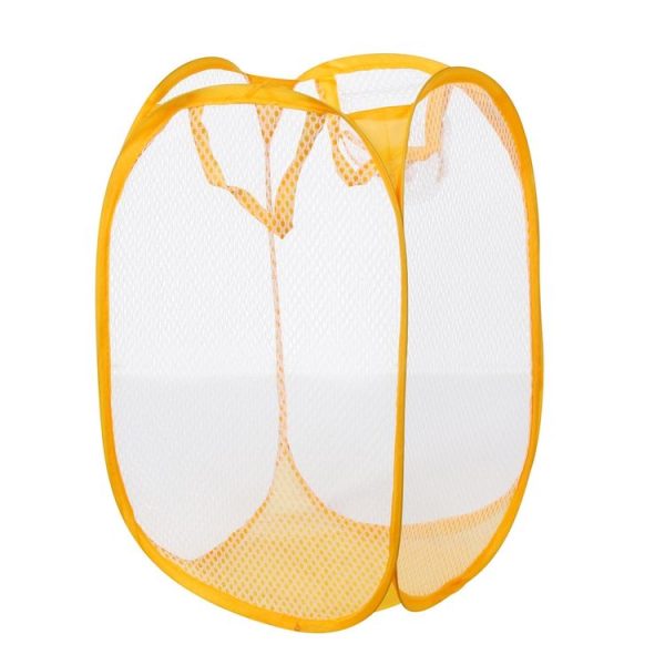 Foldable Pop Up Wash Bag Laundry Basket Bag Hamper Mesh Storage Pueple Dirty Clothes Basket (Blue) - Image 7