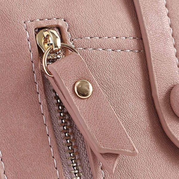Women Two-folding Wallet Multi-function Clutch Bag Small Wallet (Black) - Image 5
