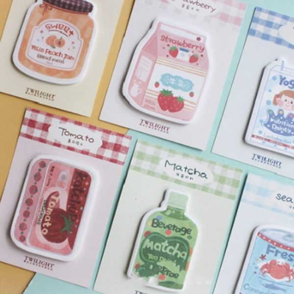 2 PCS Love Eat Drink Series Beverages Canned Foods Creative Fresh Message Memo Memo Note Paper (Lactic Acid Bacteria Milk) - Image 3