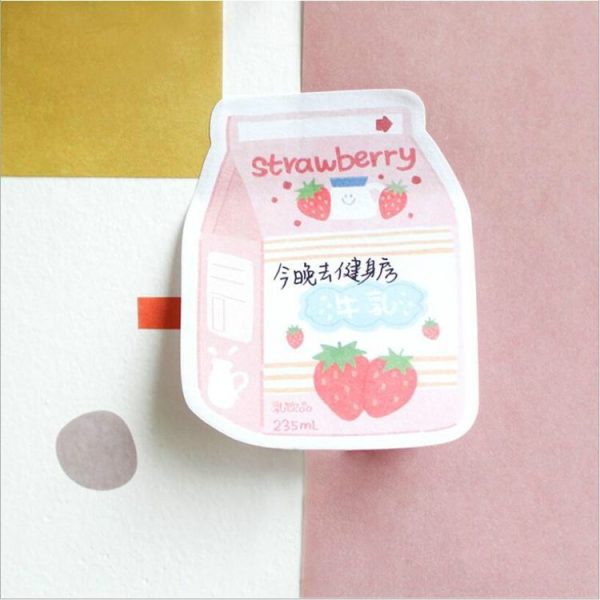 2 PCS Love Eat Drink Series Beverages Canned Foods Creative Fresh Message Memo Memo Note Paper (Lactic Acid Bacteria Milk) - Image 4