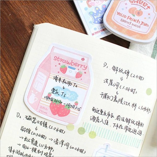 2 PCS Love Eat Drink Series Beverages Canned Foods Creative Fresh Message Memo Memo Note Paper (Lactic Acid Bacteria Milk) - Image 5