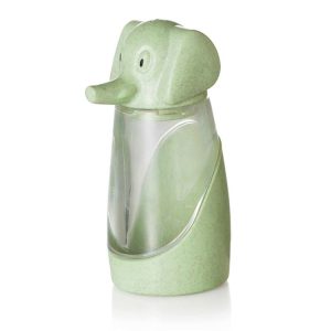 2 PCS Wheat Straw Elephant Figurine Jar Pepper Powder Seasoning Box (Green)