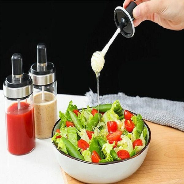 Kitchenware Seasoning Jar Spoon Cover Integrated Sealing Moisture-proof Cruet, Color: Black - Image 4