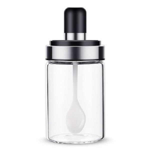 Kitchenware Seasoning Jar Spoon Cover Integrated Sealing Moisture-proof Cruet, Color: Stainless Steel Spoon - Image 2