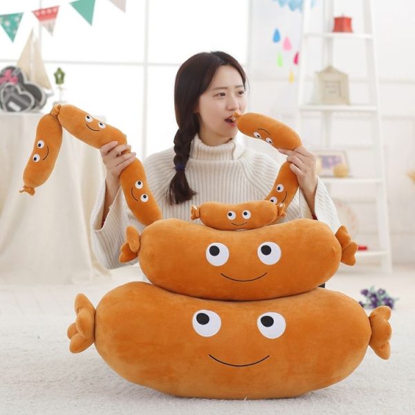 Orange Sausage Plush Toys Mini Stuffed Food Plush Dolls Pillow Creative Gifts for Children Home Decor, Size: 50cm - Image 4