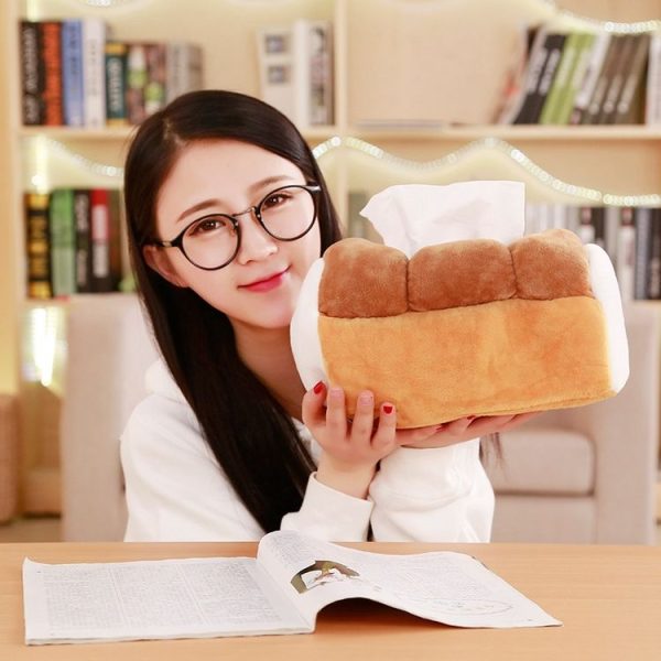Simulation Bread Toast Plush Tissue Box - Image 5