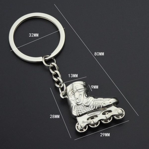 Creative Simulation Skates Keychain Personalized Pendant Gift (Silver) - Image 3