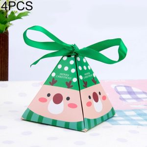 4 PCS Christmas Candy Boxes Small Candy Tray (Green Elk (Without Tag))