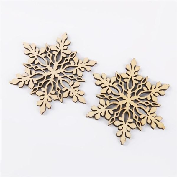 20 PCS Merry Christmas Snowflake Christmas Tree Wooden Ornaments - Image 5
