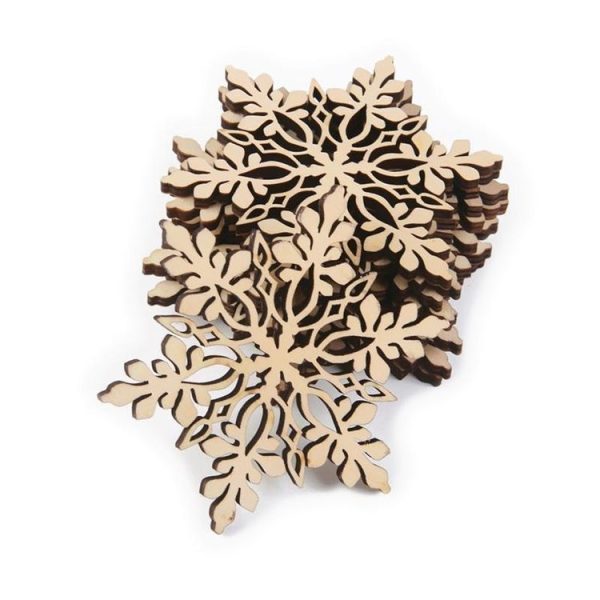20 PCS Merry Christmas Snowflake Christmas Tree Wooden Ornaments - Image 6