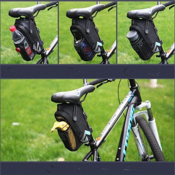 Bicycle Bag Riding Water Bottle Tail Bag Waterproof Mountain Bike Rear Bag, Style: Basic (Light Blue) - Image 4
