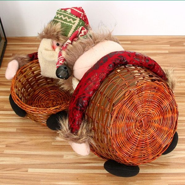2 PCS Christmas Candy Gift Storage Basket Desktop Decoration, Size: Large (Snowman) - Image 3