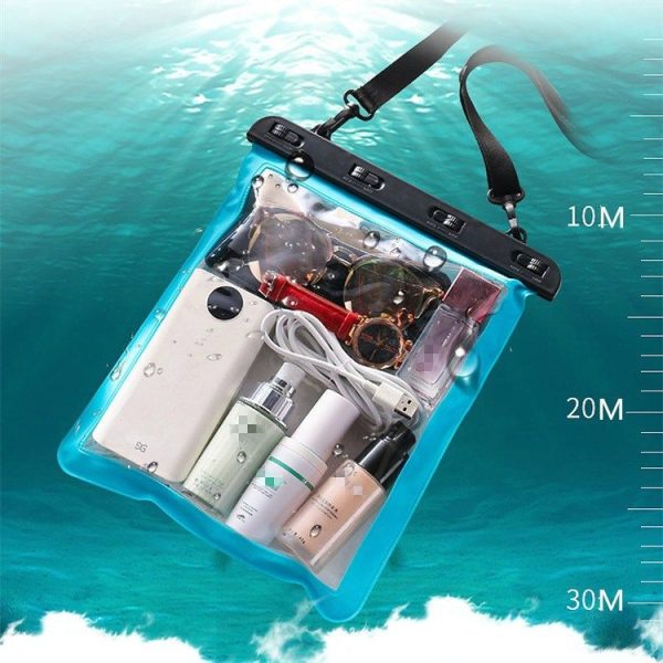Multipurpose Single Shoulder Outdoor Transparent Waterproof Bag for Mobile Phone Small Objects (Lake Blue) - Image 3