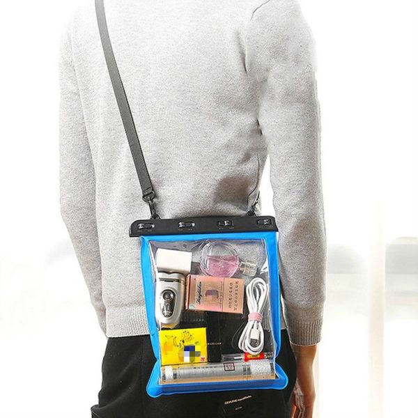 Multipurpose Single Shoulder Outdoor Transparent Waterproof Bag for Mobile Phone Small Objects (Lake Blue) - Image 8