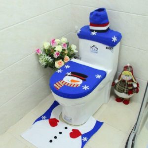 3 PCS Embroidered Christmas Snowman Toilet Set Christmas Home Decoration (2248 Snowman)
