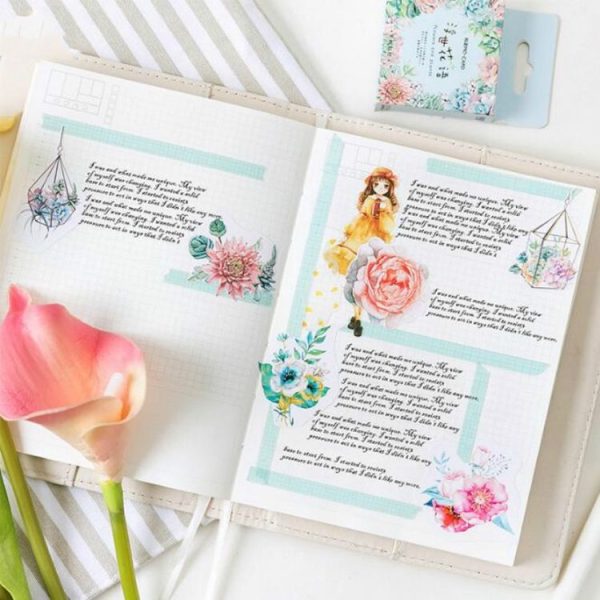 2 PCS Ukiyo Flower Language Pocket Sticker Shaped Seal Sticker Boxed Sticker - Image 5